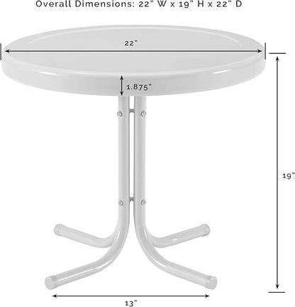 Crosley Furniture Griffith Weather Resistant Retro Metal Outdoor Side Table for Patio, Deck, Porch, Oasis Green
