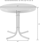Crosley Furniture Griffith Weather Resistant Retro Metal Outdoor Side Table for Patio, Deck, Porch, Yellow - Photo 3