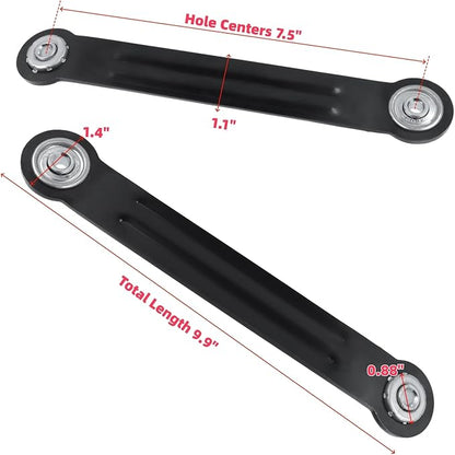 Glider Bearing Arm Bracket Replacement, 4Pcs Balck, 9.9 Inch Length & 7.5 Inch Hole Center, Hardware Rocker Parts for Patio Glider, Garden Bench, and Chair Repair