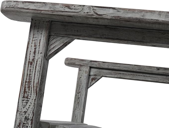 Oversized Wooden Rocking Chair for Porch & Patio, 21" Wide Seat High Back Fir Wood Rocker, Heavy Duty 300 lbs Outdoor Indoor Rocking Chair for Garden, Balcony, Living Room,Gray