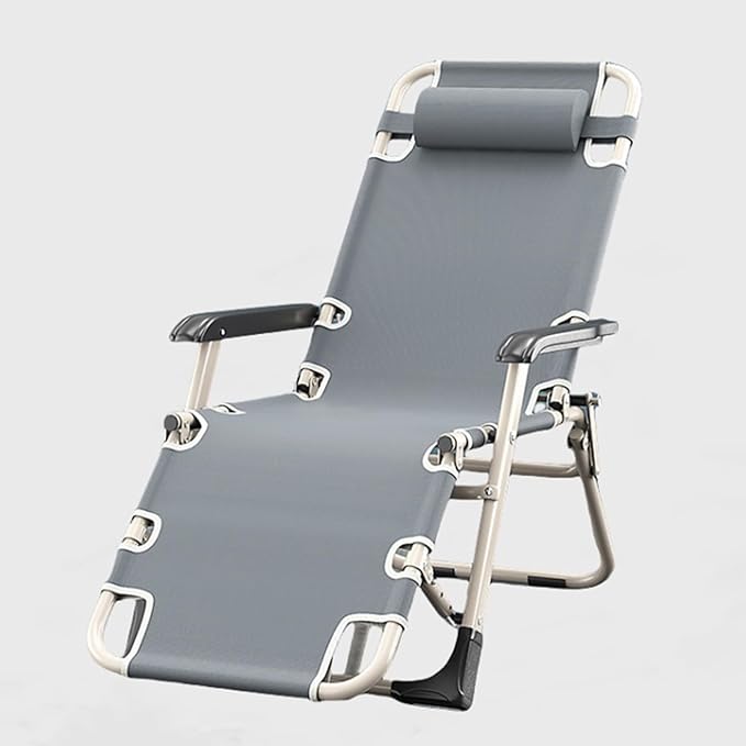 Folding Patio Lounge Chair w/Adjustable Pillows Cup Holder for Poolside Backyard Reclining Lounge Chair with Removable Cushion Tray for Indoor and Outdoor, Patio Recliner Folding Reclining Chair
