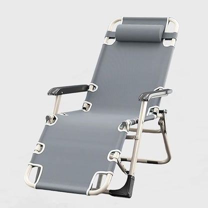 Folding Patio Lounge Chair w/Adjustable Pillows Cup Holder for Poolside Backyard Reclining Lounge Chair with Removable Cushion Tray for Indoor and Outdoor, Patio Recliner Folding Reclining Chair
