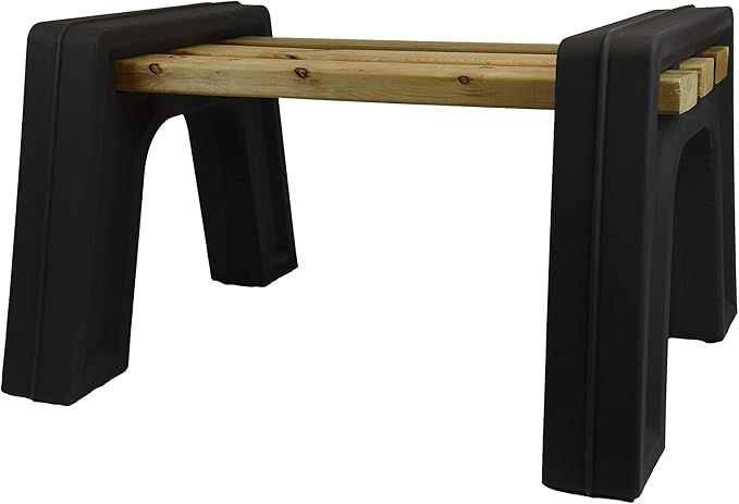 RTS Home Accents Custom Length Lightweight Indoor or Outdoor Backless Bench Ends, Black Color (Wood & Screws Sold Separately)