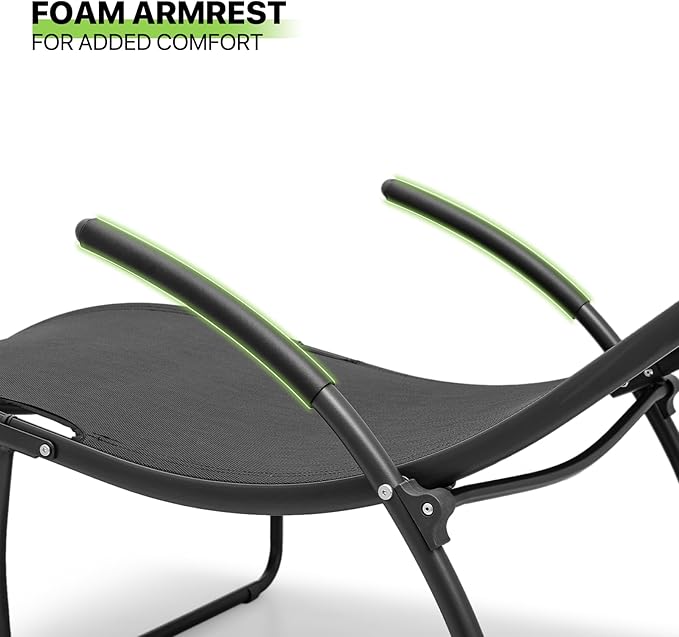 Magshion Outdoor Chaise Lounge Chair Set of 2 with Folding Side Table, Patio Pool Lounger Chairs with Pillows and Armrests, Tanning Recliner for Sunbathing, Beach, Deck, Lawn, Yard, Poolside, Black