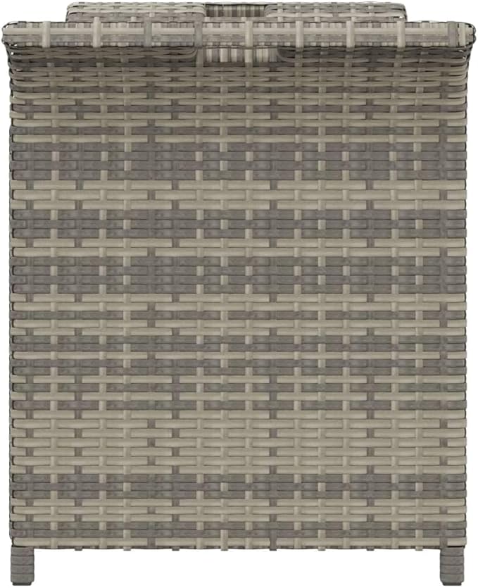 Patio Bench with Cushion Gray 45.7"x18.1"x22.4" Poly Rattan Deck Bench Outdoor Bench Garden Bench Porch Bench for patios, Gardens, Decks