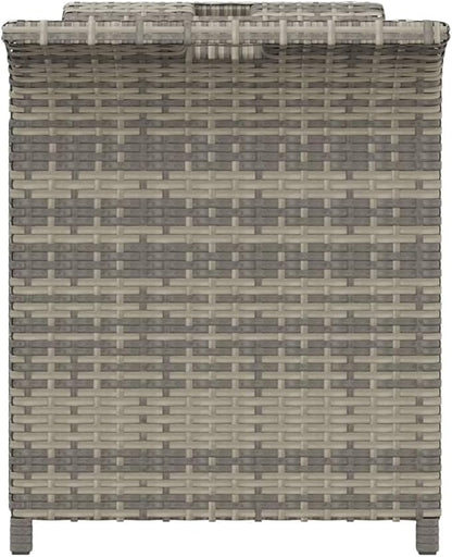 Patio Bench with Cushion Gray 45.7"x18.1"x22.4" Poly Rattan Deck Bench Outdoor Bench Garden Bench Porch Bench for patios, Gardens, Decks