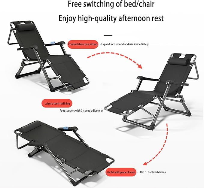 Generic Adjustable Steel Mesh Lounge Chair Beach Chairs w/Removable Cushion, Upgraded Lock and Cup Holder - Photo 7
