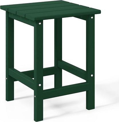 WestinTrends Malibu 3-Pieces Adirondack Chairs Set with Side Table, All Weather Outdoor Seating Plastic Patio Lawn Chair Folding for Outside Porch Deck Backyard, Dark Green