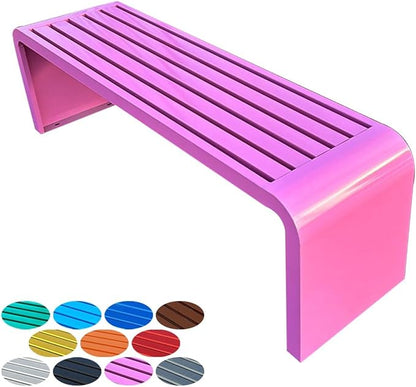2-Person Garden Bench, Suit for Garden, Porch and Park, Outdoor Garden Benches, 2-Person Park Bench, Metal Park Bench for Outside(Soft red,39.4x15.7x17.7in(LxWxH))