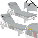 Tondiamo 2 Set Outdoor Chaise Lounge Cushions with Pillows and Storage - Photo 1