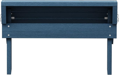 SERWALL Folding Adirondack Footrest Without Assembly, All Weather Use Adirondack Footstool, Blue