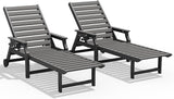5-Position Adjustable Patio Chaise Lounge - 78'' HDPE Outdoor Lounger with Rolling Wheels & Cup Holder, Longer, Wider - Photo 1