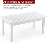 Stoog Patio Coffee Table, All-Weather Poly Lumber Outdoor Side Table, Rectangle End Table for Backyard, Porch, Garden - Photo 4