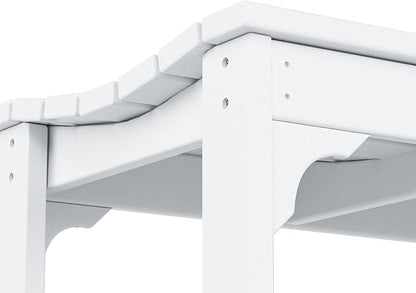 WO Home Furniture Outdoor 46" Backless HDPE Adirondack Bench, Poly Lumber Seat for Patio, Backyard, Balcony, All Weather Resistant with UV Protection, White