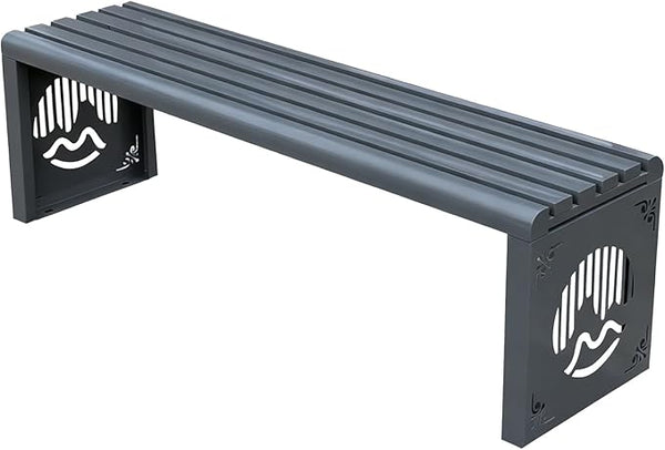 Heavy Duty Outdoor Benches Weatherproof Galvanized Steel Park Benches Slats Design Metal Garden Chair Commercial Street - Photo 1