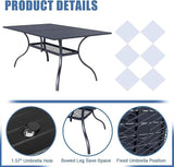 SUNCROWN 7 Pieces Outdoor Dining Set Metal Swivel Cushioned Chairs Patio Furniture Sets with Steel Slat Bistro Table - Photo 8