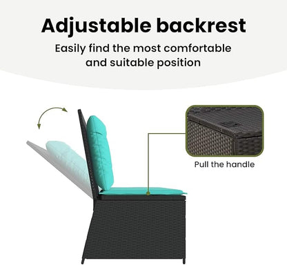 vidaXL Garden Bench Black Poly Rattan, Alfresco Bench, Stylish Outdoor Lounger, Tough Patio Seat, Chill Spot for Your Garden