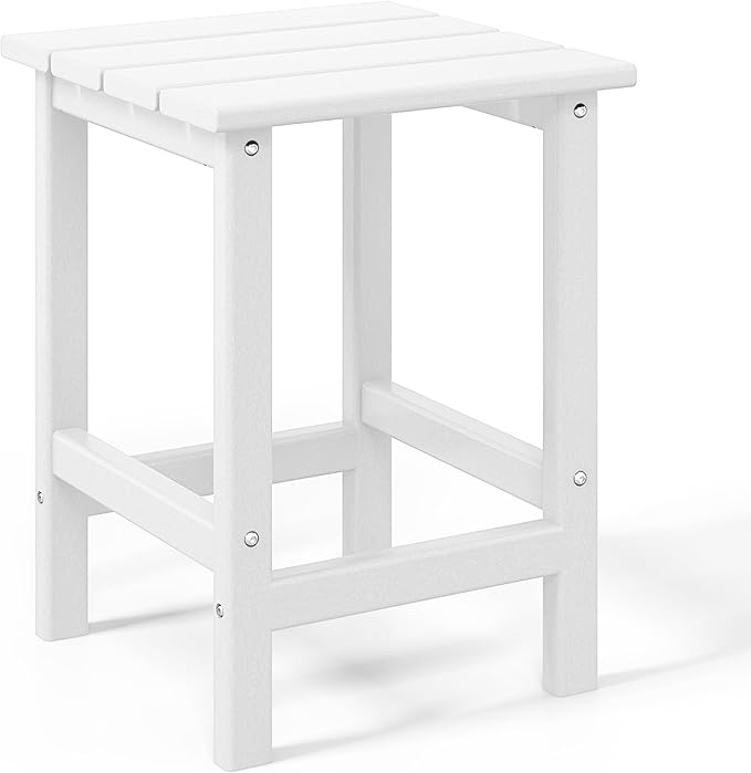 WestinTrends Malibu 2-Pieces Adirondack Chair Set with Side Table, All Weather Outdoor Seating Plastic Patio Lawn Chair Folding for Outside Porch Deck Backyard, White