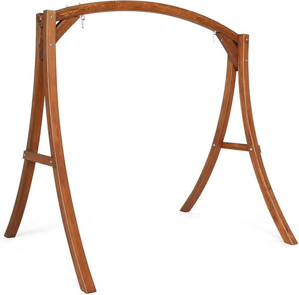 VINGLI Outdoor Wooden Swing Frame, Heavy Duty 1000 LBS A-Frame Swing Stand with Farmhouse Cottage Style - Photo 1