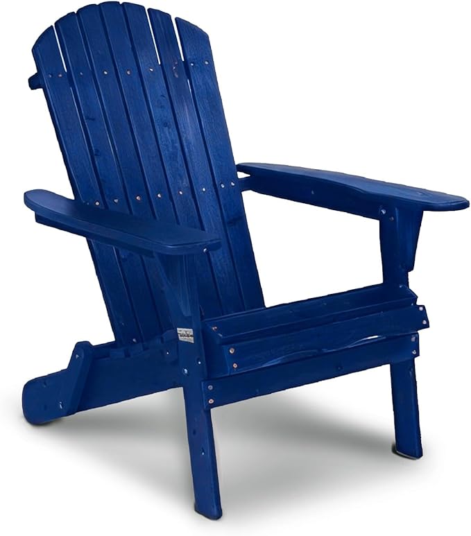 VINGLI Folding Adirondack Chairs Set of 1, Wood Adirondack Chair for Outdoor, Foldable Fire Pit Chairs for Patio, BBQ - Photo 1