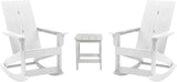 Flash Furniture Set of 2 Finn Modern Commercial Grade Adirondack Rocking Chairs - All-Weather White Poly Resin Wood - Photo 1