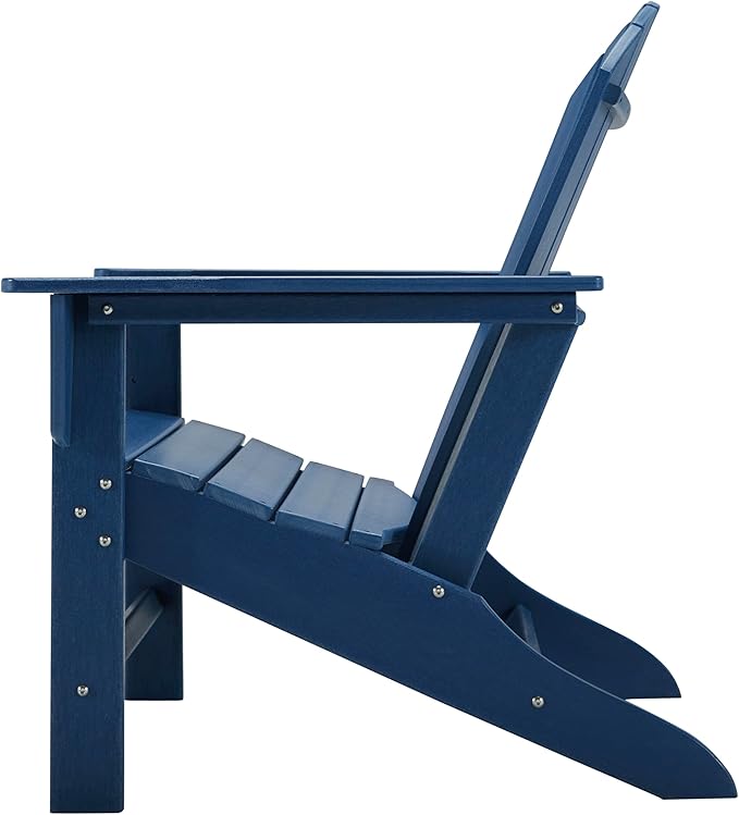 Signature Design by Ashley Outdoor Sundown Treasure HDPE Patio Adirondack Chair, Blue