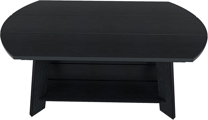 WestinTrends Tuscany Outdoor Coffee Table, All Weather HIPS 2 Tier Patio Adirondack Coffee Table, Black