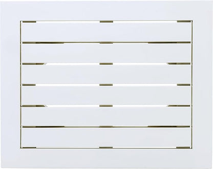 Christopher Knight Home Selma Acacia Wood Outdoor Side Table, Decorative Rectangular Small Accent Table, Weather Resistant Patio End Table for Balcony Beach Pool Side, Slatted Design, White PU