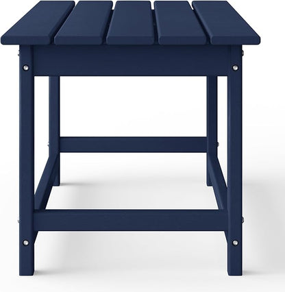 WestinTrends Malibu Outdoor Coffee Table, 35" x 17.5" All Weather Poly Lumber Patio Adirondack Coffee Table for Garden Lawn Porch Balcony, Navy Blue
