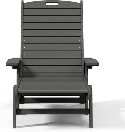 WestinTrends Malibu Poly Reclining Chaise Lounge Gray