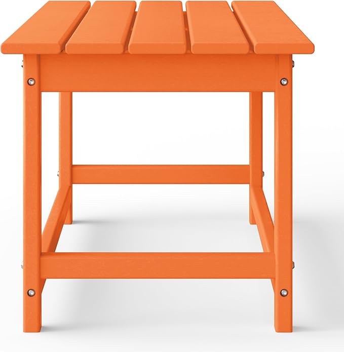 WestinTrends Malibu Outdoor Coffee Table, 35" x 17.5" All Weather Poly Lumber Patio Adirondack Coffee Table for Garden Lawn Porch Balcony, Orange