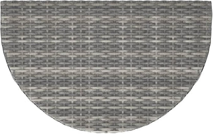 Grey Poly Rattan Garden Table with Powder-Coated Steel Frame, Modern Design and Weather Resistant for Outdoor Dining, Spacious Surface Seats Four, Durable Construction