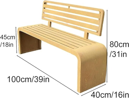 Metal Garden Benches for Outdoors, Multiperson Outdoor Benches Weatherproof, Slatted Design with Backrest for Garden, Balcony, Porch, Park(Brown,100x40x80 cm/39x16x31 in)