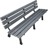 Global Industrial 6'L Outdoor Park Bench with Backrest, Recylced Plastic Slats, Wrought Iron Frame, 1985 lbs Capacity - Photo 5