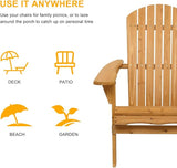 Outvita Wood Adirondack Chair, Folding Wooden Lounge Seating - Photo 6
