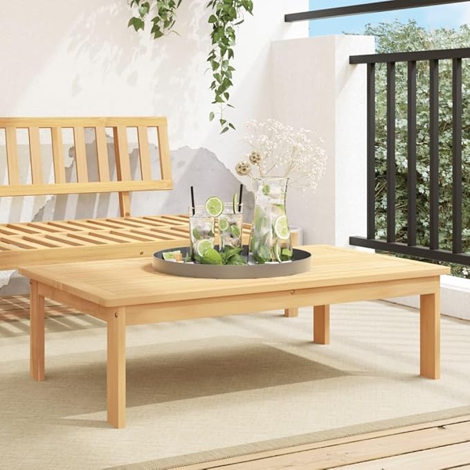 Garden Table Natural Wood Solid Acacia Wood Standard Durable Outdoor Furniture Outdoor Couch Poolside Lounge Furniture Backyard Seating Ensemble for Deck Balcony Patio Garden