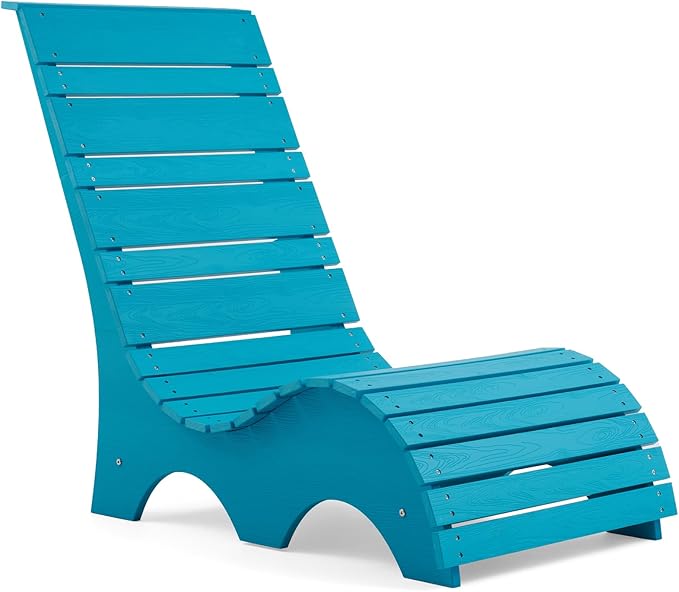 Pool Lounge Chairs Set of 2 for Baja Shelf, Ergonomic S-Contour Pool Lounger for Ultimate Comfort, HDPS Non-Absorbent Material Pool Chairs with Unique M-Shape Base Anti-Float for Patio, Blue