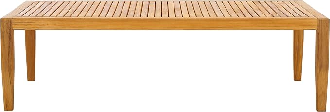 SAFAVIEH Couture Outdoor Collection Samoa Natural Brown Brazilian Teak Solid Wood Patio Coffee Table - Photo 5
