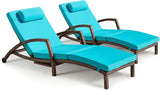 Chaise Lounge Chairs Outdoor Set of 2, Comfy Outside Wicker Patio Pool Lounge Chair w/ 5 Adjustable Back Angle - Photo 1