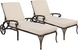 VINGLI Cast Aluminum Outdoor Chaise Lounge Chair with Wheels Set of 2 - Photo 1
