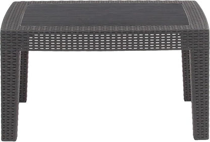 Flash Furniture Seneca Dark Gray Faux Rattan Coffee Table
