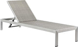 Modway Shore Outdoor Patio Aluminum Chaise with Cushions in Silver Turquoise - Photo 5