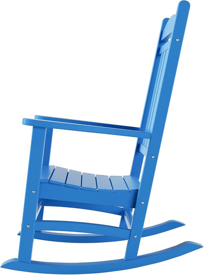 WestinTrends Malibu 3-Piece Set Outdoor/Patio Rocking Chairs (2 Seater), Pacific Blue