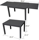 Kozyard 7 Piece Outdoor Patio Dining Set for 6, Extendable Dining Table with 6 Chairs - Photo 2