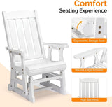 VINGLI Wooden Patio Glider, Heavy Duty 600 LBS Outdoor Glider with Cup Holders - Photo 4