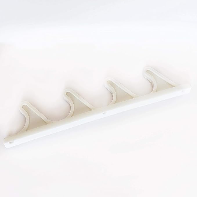 KOMORAX 4 pcs 4 Position Nylon Adjustment Brackets for Patio Outdoor Lawn Yard Furniture or Chaise Lounges, Replacement, Back Support, Back-Height Multi Position Adjuster 9 1/2" L x 1/2" W (White)