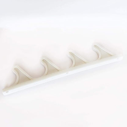 KOMORAX 4 pcs 4 Position Nylon Adjustment Brackets for Patio Outdoor Lawn Yard Furniture or Chaise Lounges, Replacement, Back Support, Back-Height Multi Position Adjuster 9 1/2" L x 1/2" W (White)