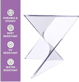 LeisureMod 15.75" Clear Stackable Plastic Side Table - Weather-Resistant Triangular Accent Table for Living Room, Patio - Photo 6