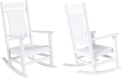 WO WESTIN OUTDOOR HDPE Laguna Classic Porch Rocking Chair (Set of 2), White