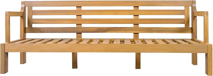 Patio Furniture 3-seat Sofa Acacia Wood Outdoor Furniture Outdoor Couch Deep Seat and Backrest Cover Thick Cushions - Photo 4